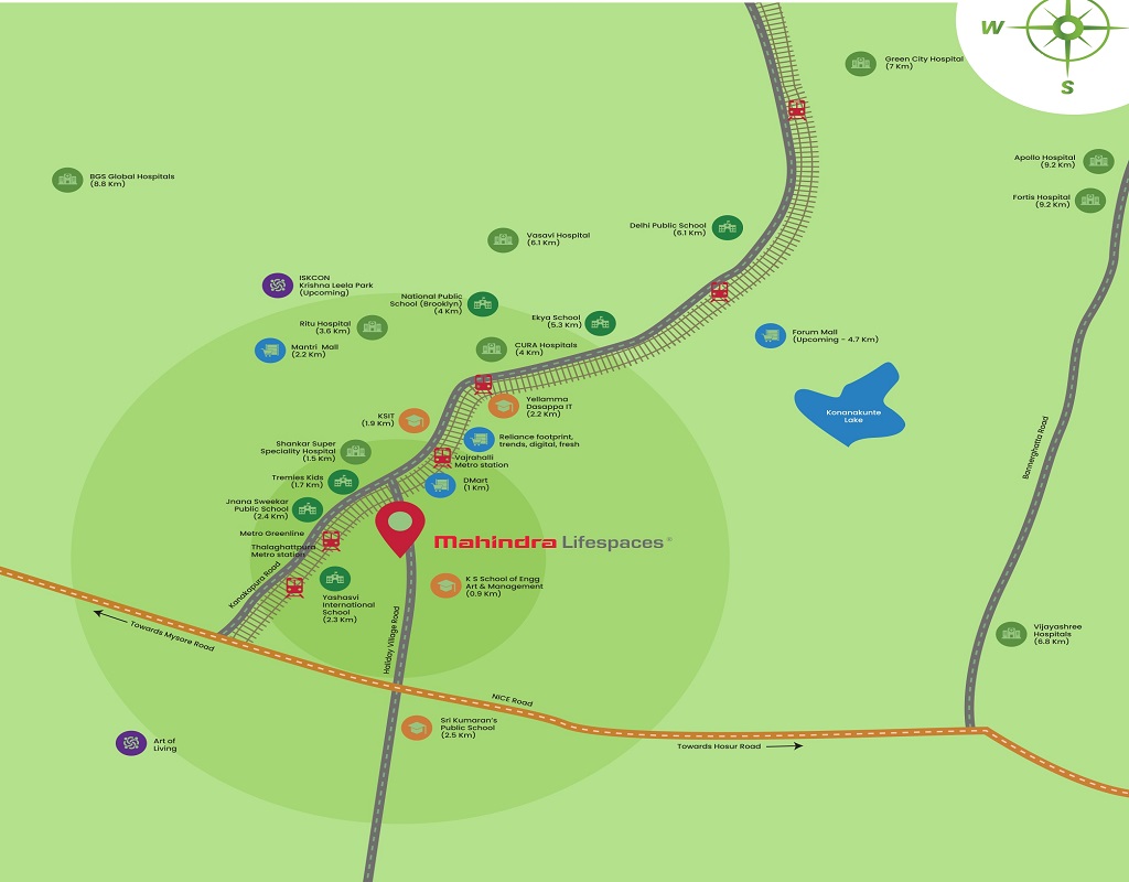 mahindra kanakapura location map